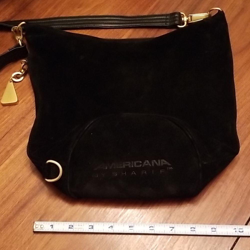 Americana by Sharif vintage blk suede bucket - Picture 6 of 8
